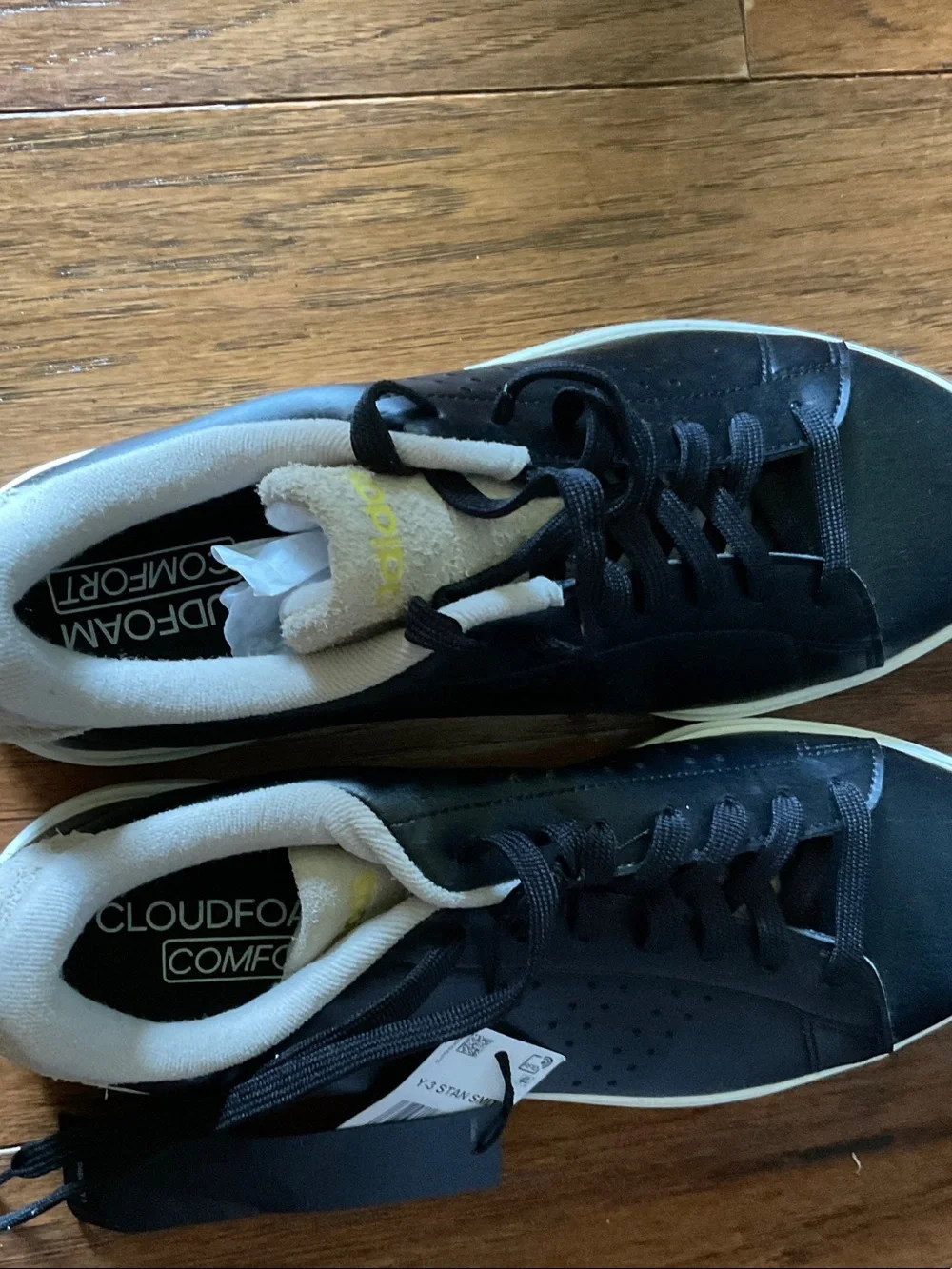 adidas Black and White Cloudfoam Low-Top Sneakers